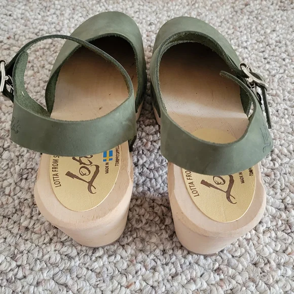 Olive Green Women's Clogs - Picture 7 of 9